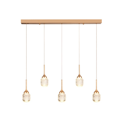 Inlight Κρεμαστό φωτιστικό LED 5*10W από χρυσαφί μέταλλο και ακρυλικό D:60x200cm (4077R-5-Golden)