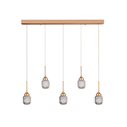 Inlight Κρεμαστό φωτιστικό LED 5*10W από χρυσαφί μέταλλο και ακρυλικό D:60x200cm (4077R-5-Golden)