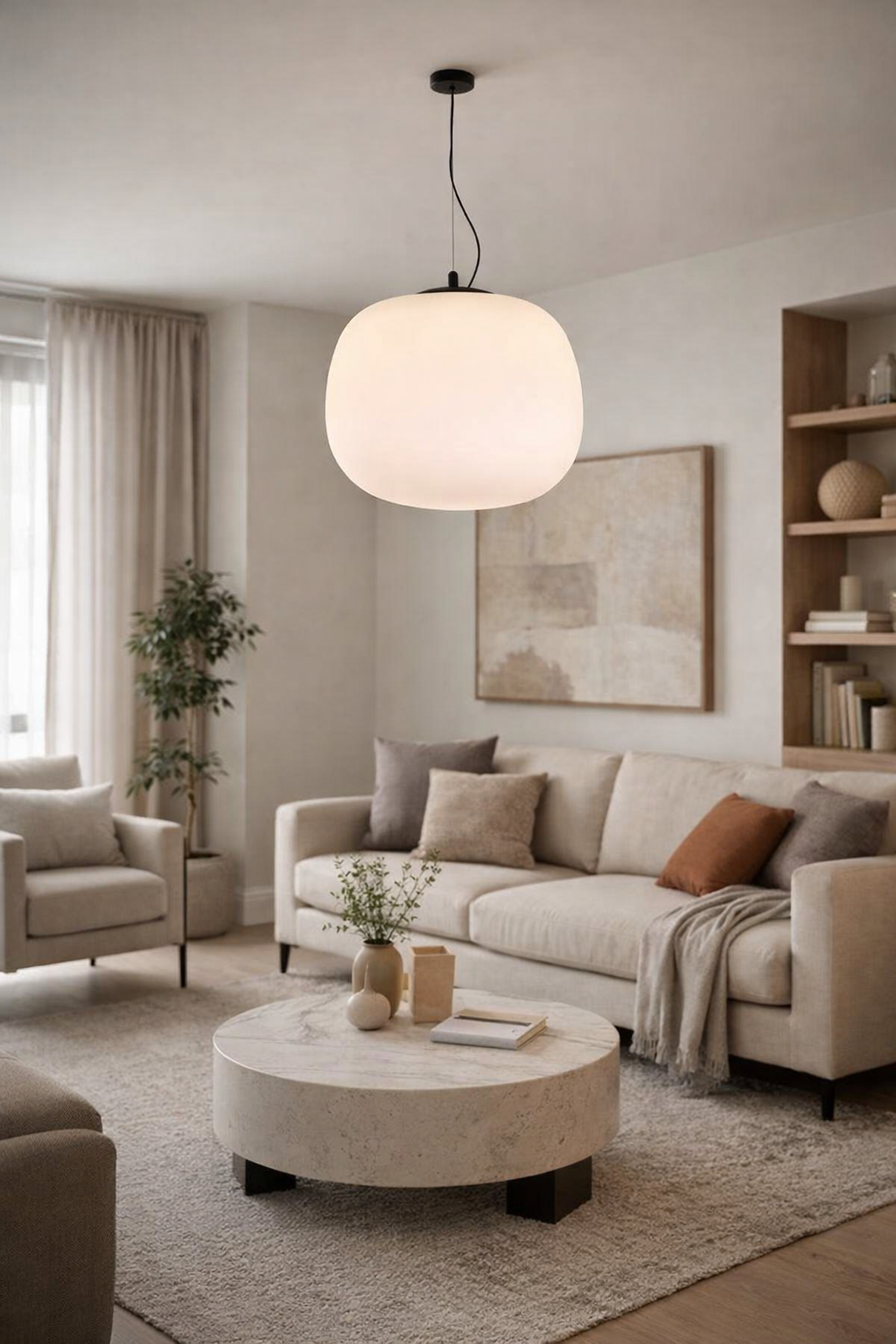 InLight Κρεμαστό Φωτιστικό Οροφής Λευκή Οπαλίνα 38cm – Ντουί E27 (4082-A)