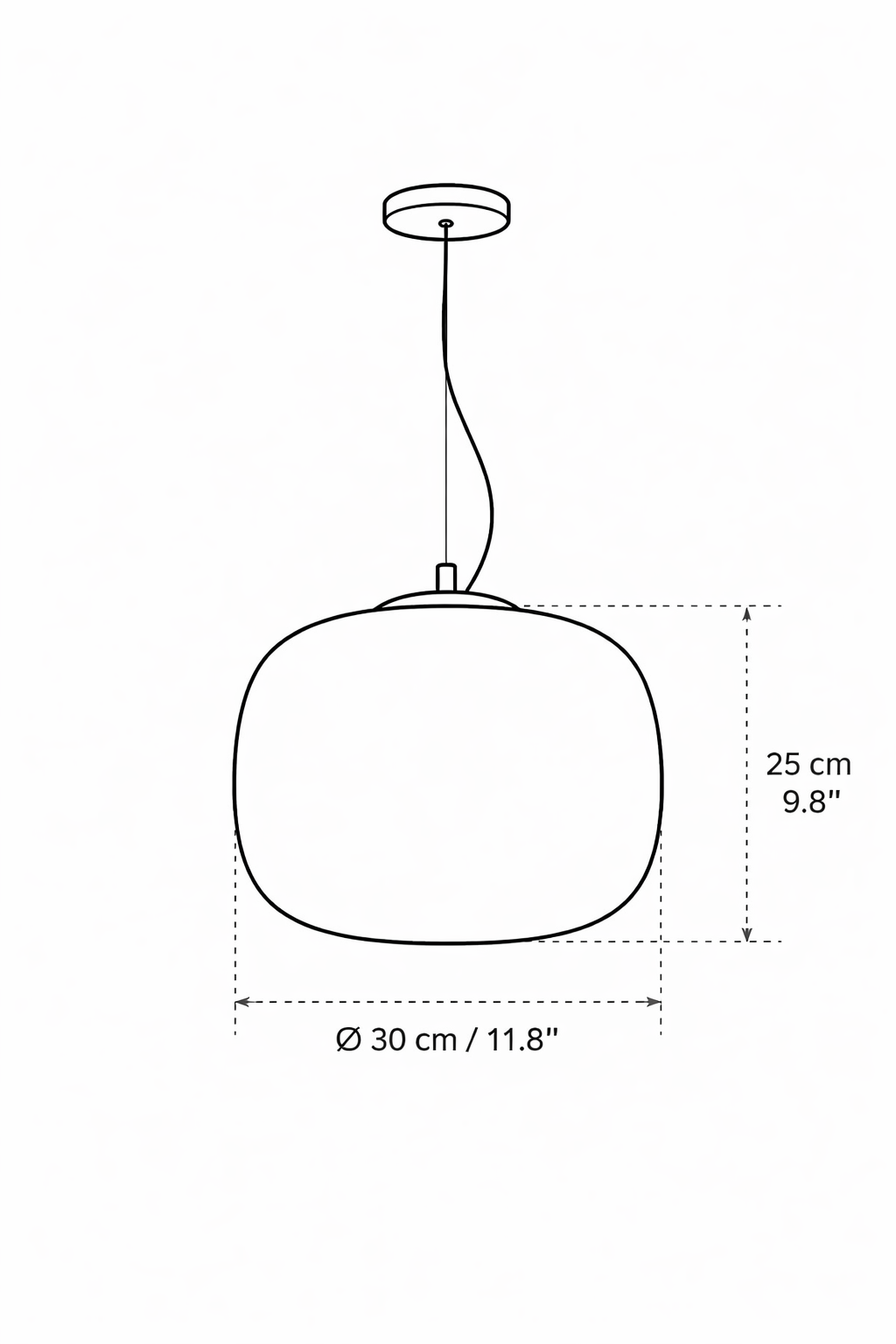InLight Κρεμαστό Φωτιστικό Οροφής Λευκή Οπαλίνα 25cm – Ντουί E27 (4082-B)