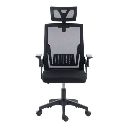 Καρέκλα γραφείου Plymot pakoworld mesh χρώμα μαύρο 48x58x112-122εκ