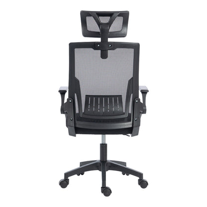 Καρέκλα γραφείου Plymot pakoworld mesh χρώμα μαύρο 48x58x112-122εκ