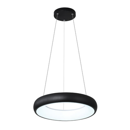 InLight Κρεμαστό φωτιστικό LED 36W 3CCT από μαύρο και λευκό ακρυλικό D:60cm (42023-Α-Black)