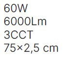 Inlight Πλαφονιέρα οροφής LED 60W 3CCT (by switch on base) σε μαύρη απόχρωση D:75x2,5cm (42036-AA-Black)