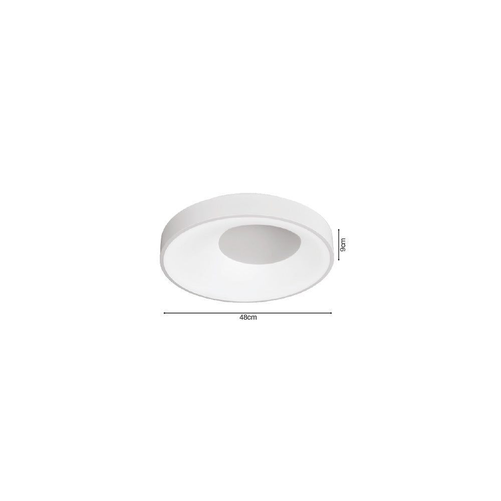 Inlight Πλαφονιέρα οροφής LED 36W 3CCT από λευκό μέταλλο και ακρυλικό D:48cm (42040-White)