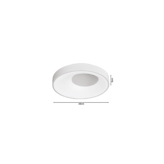 Inlight Πλαφονιέρα οροφής LED 36W 3CCT από λευκό μέταλλο και ακρυλικό D:48cm (42040-White)