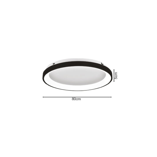 Inlight Πλαφονιέρα οροφής LED 38W 3CCT από λευκό μέταλλο και ακρυλικό D:80x5cm (42044-A-White)