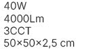 InLight Πλαφονιέρα οροφής LED 40W 3CCT (by switch on base) από ασημί μέταλλο D:50cm (42045-Silver)