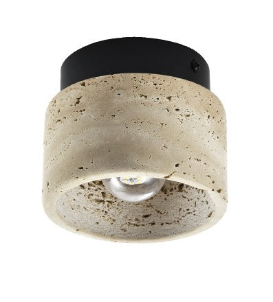 InLight Πλαφονιέρα οροφής γκρι από travertine marble 1XE27 D:12cm (42046)