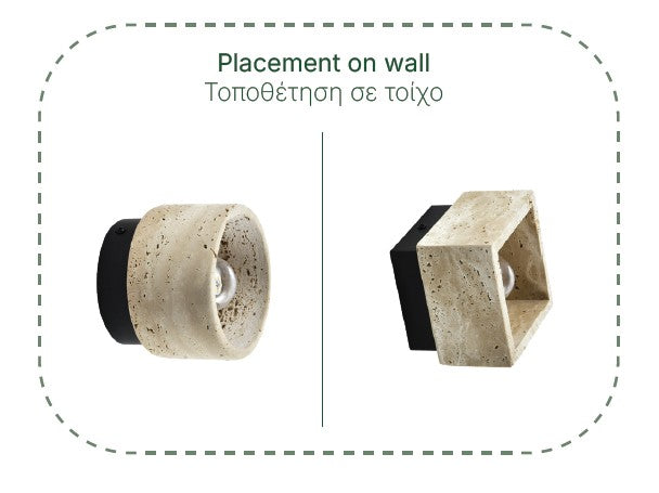 InLight Πλαφονιέρα οροφής γκρι από travertine marble 1XE27 D:12cm (42046)