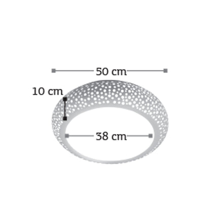 InLight Πλαφονιέρα οροφής λευκή από γύψο 4XE27 D:50cm (42155-Α)