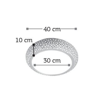 InLight Πλαφονιέρα οροφής λευκή από γύψο 3XE27 D:40cm (42155-B)