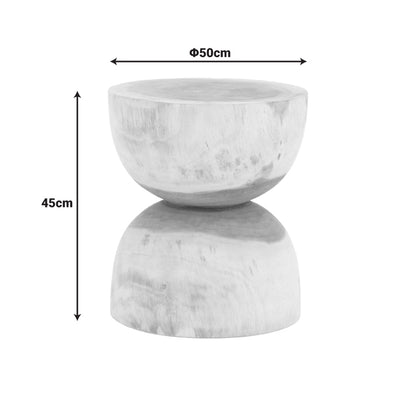 Σκαμπό Τραπεζάκι Hourglass pakoworld suar ξύλο καρυδί Φ40x45εκ