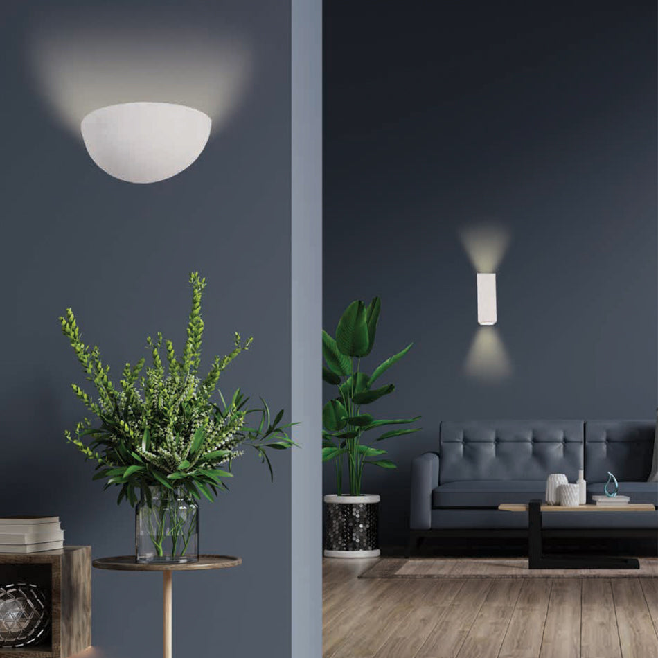 InLight Επιτοίχιο Φωτιστικό Γύψινο Λευκό E14 – Ημικυκλικό 27,5×12,5 cm (43032)