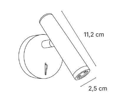 Inlight Φωτιστικό Τοίχου LED 3W, 3000K, Μαύρο D:2,5x11,2cm (43078-Black)