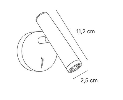 Inlight Φωτιστικό Τοίχου LED 3W, 3000K, Μαύρο D:2,5x11,2cm (43078-Black)