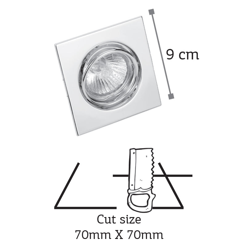 InLight Χωνευτό σποτ από χρώμιο μέταλλο 1XGU10 D:9cm (43278-Χρώμιο)