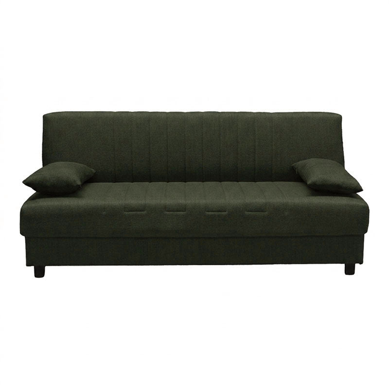 Καναπές Κρεβάτι Romina pakoworld τριθέσιος με αποθηκευτικό χώρο λαδί ύφασμα 180x75x85εκ