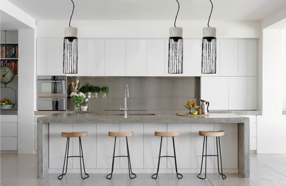 InLight Κρεμαστό φωτιστικό γκρι από τσιμέντο και μαύρο μέταλλο 1XE27 D:12cm (4406)