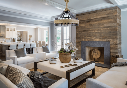 InLight Κρεμαστό φωτιστικό από καφέ σχοινί και μαύρο μέταλλο 1XE27 D:40cm (4421-BL)