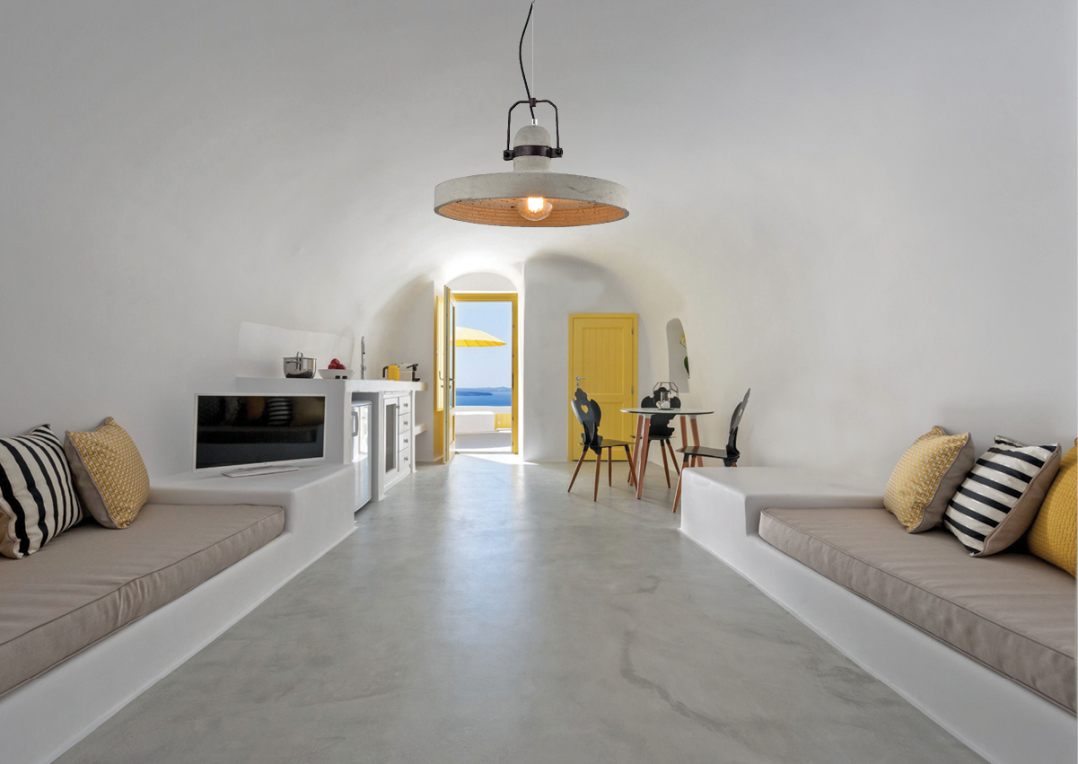 InLight Κρεμαστό φωτιστικό γκρι από τσιμέντο 1XE27 D:40cm (4434)