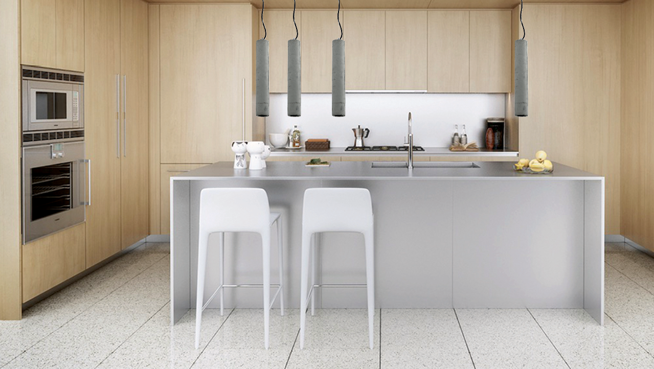 InLight Κρεμαστό φωτιστικό γκρι από τσιμέντο 1XE27 D:7cm (4435)