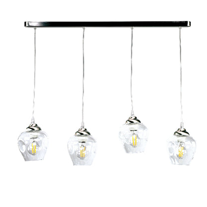 InLight Κρεμαστό φωτιστικό από νίκελ ματ μέταλλο και διάφανο γυαλί 4XE27 D:80cm (4474-4-NM ΡΑΓΑ)