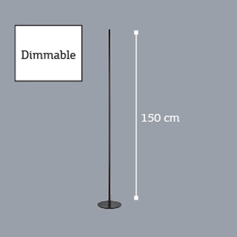 InLight Επιδαπέδιο φωτιστικό LED 24W 3000K από μαύρο μέταλλο D:150cm  (45012)