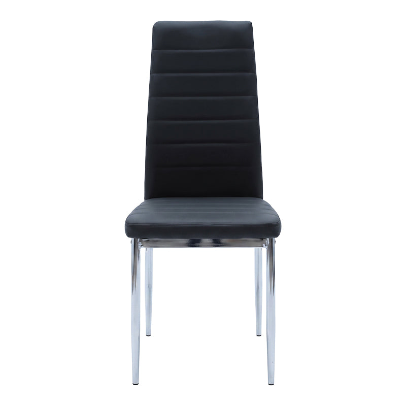 Καρέκλα Parker pakoworld μαύρο PU με πόδι χρωμίου 41x48x96εκ