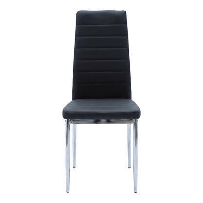 Καρέκλα Parker pakoworld μαύρο PU με πόδι χρωμίου 41x48x96εκ