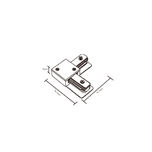 InLight Σύνδεσμος L  Μαύρος Μονοφασικής Ράγας (TC1-029-BL)