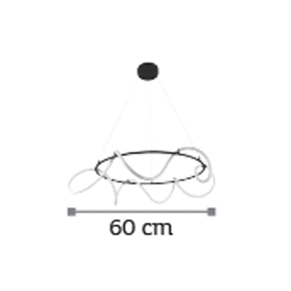 InLight Κρεμαστό φωτιστικό LED 60W 3000K από μαύρο μέταλλο και σωλήνα σιλικόνης D:60cm (6016-Β)