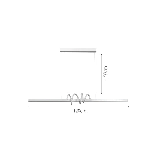 InLight Κρεμαστό φωτιστικό LED 40W 3CCT (by switch on base) σε λευκό χρώμα D:120cm (6075-WH)