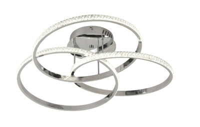 Inlight Πλαφονιέρα οροφής LED 52W 3CCT από χρώμιο αλουμίνιο και ακρυλικό D:60cm (6091-Chrome)