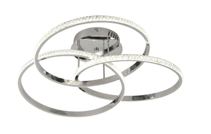 Inlight Πλαφονιέρα οροφής LED 52W 3CCT από χρώμιο αλουμίνιο και ακρυλικό D:60cm (6091-Chrome)