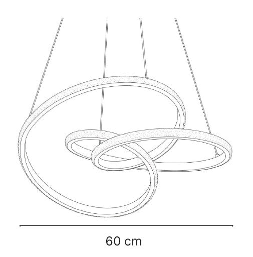Inlight Κρεμαστό φωτιστικό LED 58W 3CCT (by switch on base) σε μαύρη απόχρωση D:60cm (6092-A-Black)