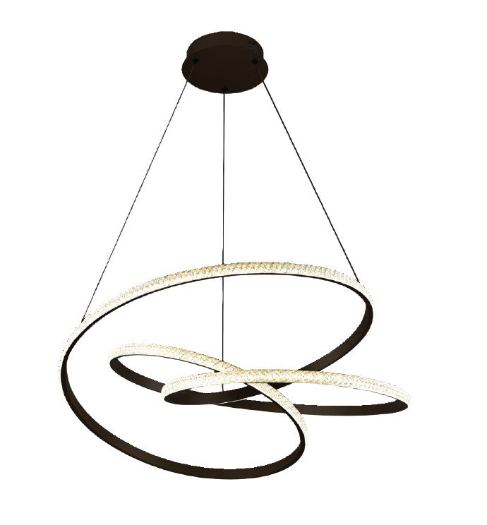 Inlight Κρεμαστό φωτιστικό LED 40W 3CCT (by switch on base) σε μα΄ύρη απόχρωση D:45cm (6092-B-Black)