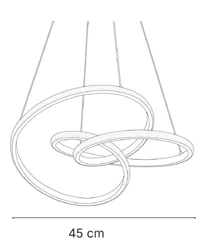 Inlight Κρεμαστό φωτιστικό LED 40W 3CCT (by switch on base) σε μα΄ύρη απόχρωση D:45cm (6092-B-Black)