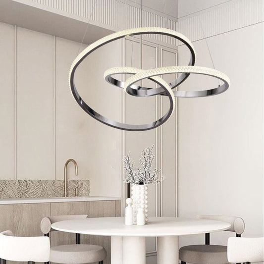 Inlight Κρεμαστό φωτιστικό LED 58W 3CCT (by switch on base) σε χρώμιο D:60cm (6092-A-Chrome)