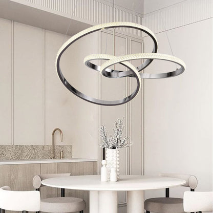 Inlight Κρεμαστό φωτιστικό LED 58W 3CCT (by switch on base) σε χρώμιο D:60cm (6092-A-Chrome)