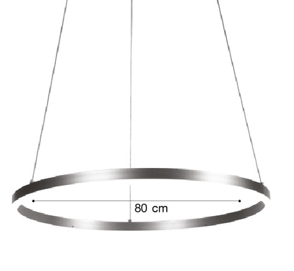 Inlight Κρεμαστό φωτιστικό LED 36W 3CCT (by switch on base) D:80cm (6095-AB-Silver)