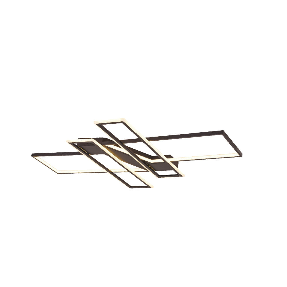 Inlight Πλαφονιέρα οροφής LED 100W 3CCT σε μαύρη απόχρωση D:120x80cm (6108)