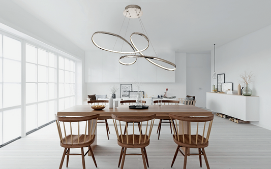 InLight Κρεμαστό φωτιστικό LED 56W 3CCT (by switch) από αλουμίνιο σε χρυσή ματ απόχρωση D:100cm (615