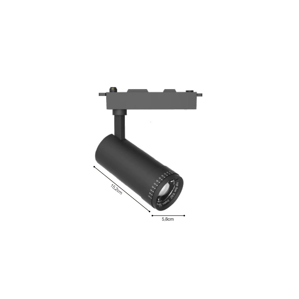 InLight Σποτ τριφασικής ράγας LED 30W 3CCT με επιλογή εναλλαγής μοιρών σε μαύρη απόχρωση D:6.8cmX15,7cm ( T3-06400-Black)
