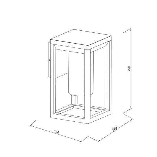 it-Lighting Annie Outdoor Wall Lamp Black 1xE27 D:150x160x270mm (80206114)