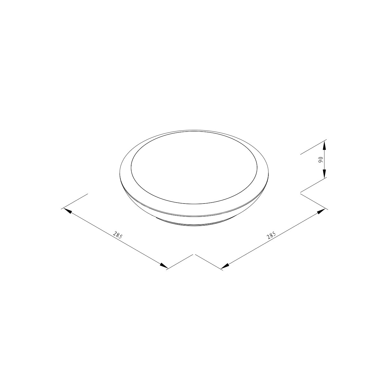 it-Lighting Champlain 1xE27 Outdoor Ceiling Light Anthracite D:90x285x285mm (80300844)