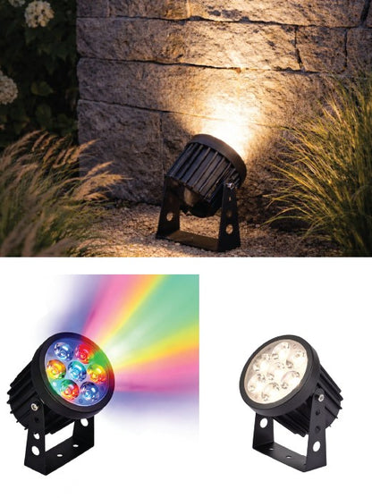 it-Lighting Crest range LED 12W RGB CCT Outdoor Wall Lamp Black D:8.5 x 12cm (80700515)