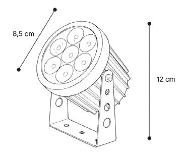 it-Lighting Crest range LED 12W RGB CCT Outdoor Wall Lamp Black D:8.5 x 12cm (80700515)