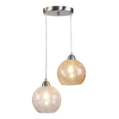 InLight Κρεμαστό φωτιστικό από κρακελέ γυαλί (4289Β-2-Διάφανο-Μελί)