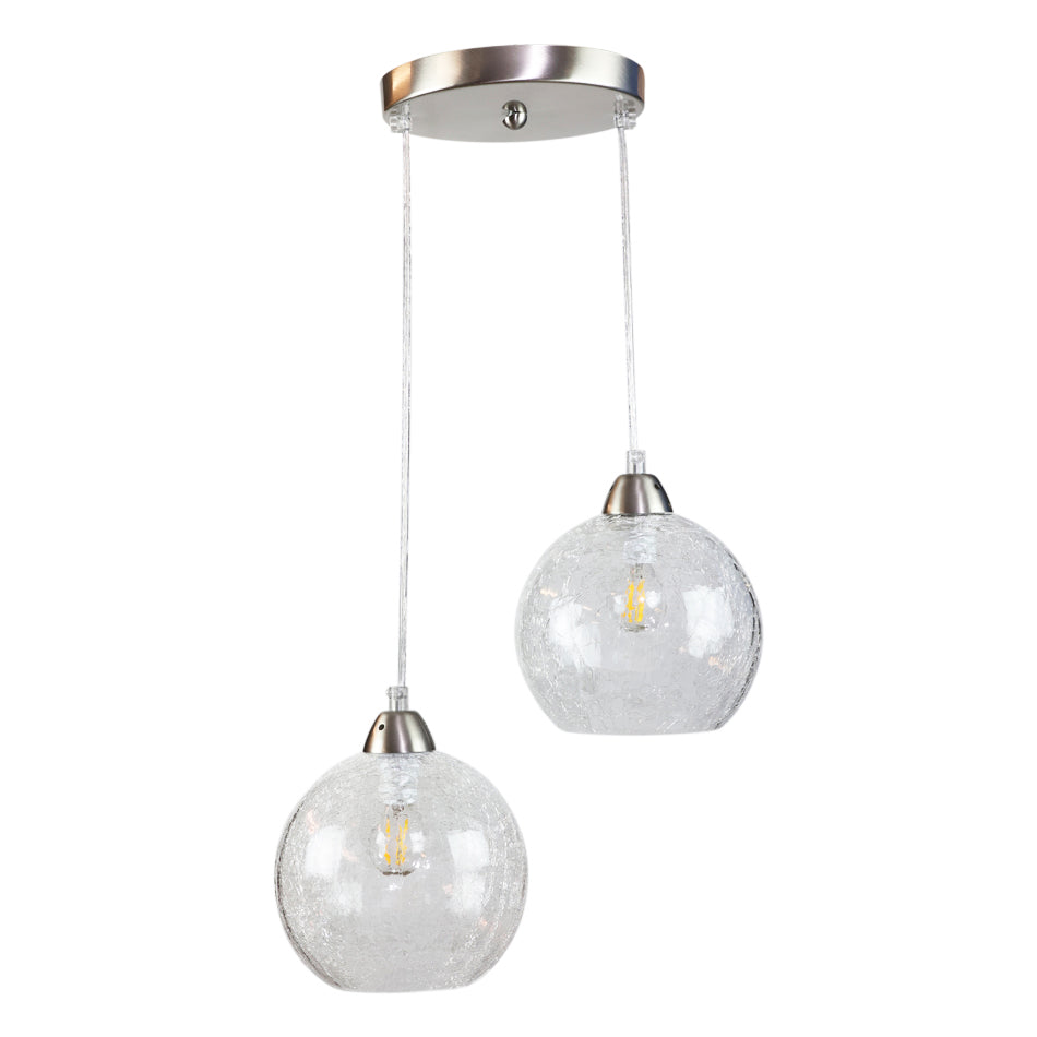 InLight Κρεμαστό φωτιστικό από κρακελέ γυαλί (4289Β-2-Διάφανο)